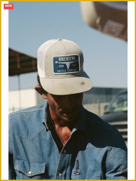 Adjustable Snapback Western Hat with Bull Spurs Patch - Mesh Back main image 4